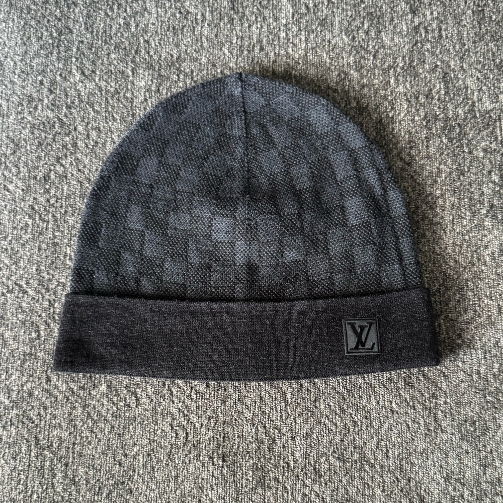 Louis Vuitton Dark Blue Checkered Beanie